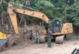 Excavator Terus Mendukung Peningkatan Jalan TMMD Ke-129 Kodim 1407/Bone di Desa Pattuku