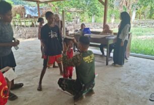 Upaya Memastikan Pertumbuhan Optimal Anak di Yamboi oleh Satgas TMMD dan Dinkes
