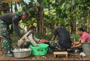Dapur Umum TMMD Membawa Kehangatan Kerja Sama di Dusun Seri