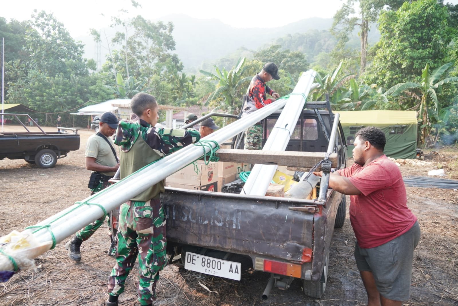 Proyek TMMD ke-130 di Ambon Dimulai Dengan Pengiriman Material Konstruksi Signifikan