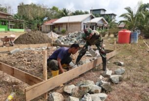 Sasaran Poskamling TMMD ke-130 Rampung Dalam Sehari, Tingkatkan Keamanan Desa