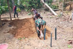 Satgas TMMD ke-130 Kodim 1307/Poso Mulai Proyek RTLH di Desa Leboni